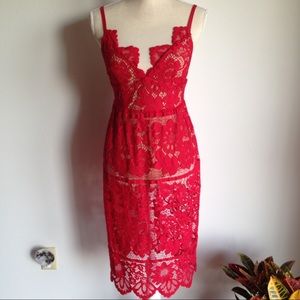 For Love & Lemons Women's Gianna Dress Hot Red Small
